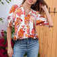 📢📢40% OFF !! ⏰Floral V-neck Puff Sleeve Blouse For Women🌺