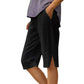 🔥Hot Sale 49% Off💥Women's Casual Solid Color Pocket Capri Pants