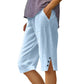 🔥Hot Sale 49% Off💥Women's Casual Solid Color Pocket Capri Pants