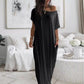 🔥Last Day Special Price £11.99!!💃Women's Summer Casual Loose Solid Color Short-Sleeve Long Dress