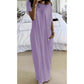 🔥Last Day Special Price £11.99!!💃Women's Summer Casual Loose Solid Color Short-Sleeve Long Dress