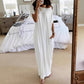 🔥Last Day Special Price £11.99!!💃Women's Summer Casual Loose Solid Color Short-Sleeve Long Dress