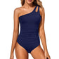 💥LAST DAY SALE 60% OFF🏖️🩱One Shoulder One Piece Swimsuit For Women Tummy Control Bathing Suit