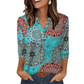 🌸Hot Sale 60% OFF👕Women’s Casual Printed V-Neck Top 3/4 Sleeve Shirts