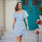 💖Limited Sale 50% OFF💖Women's Square Neck Tie Waist Dress