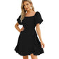 💖Limited Sale 50% OFF💖Women's Square Neck Tie Waist Dress