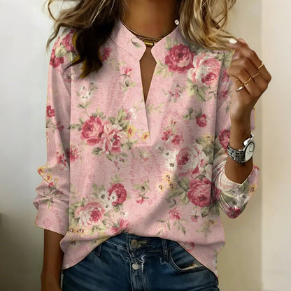 🌞HOT SALE 49% OFF👚Women's Floral Print V-Neck Blouse