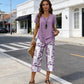 📢📢49% OFF !! ⏰Casual Round Neck Layered Tunic Top and Wide Leg Pants Set