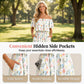 👗 60% OFF NOW! 🌸 Printed Off-Shoulder Short Sleeve Maxi Dress – Floral Print, Ruffled Bodice & Hidden Pockets ✨