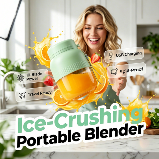 🔥Limited time offer: 49% off❗️ Portable smoothie maker with 10 blades, ice crusher, and retractable straw✅