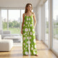 🔥Last day of the limited-time 50% off sale🔥Women's Floral Print Wide-Leg Jumpsuit – Breathable Polyester, Side Pockets & Plus Sizes (XL-5XL)👖