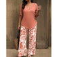🥳2026 HOT SALE 50% OFF!  💞🥳Women's V-Neck Blouse & Printed Wide-Leg Pants Set