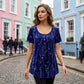💥Last Day Special Sale 49% OFF🦋Women's Floral Print Pleated Tunic Top🌸