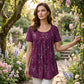 💥Last Day Special Sale 49% OFF🦋Women's Floral Print Pleated Tunic Top🌸