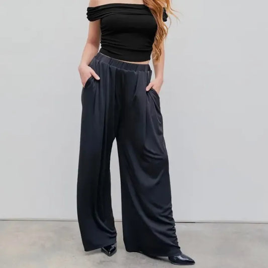 🔥💐SPRING DAY SALE- ONLY £12.99!!⚡50K+ SOLD!💝High Elastic Casual Stretchy Wide Leg Pants